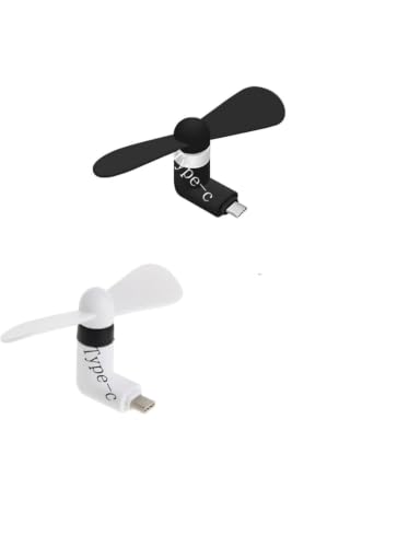 Image of EDNITA Mini Fan Type-C Two Blade Fan High Speed USB Fan, Mini Mobile Cooler, Mini fan Support with All Android & Type-C Smatphones (Multi-colour) (Pack Of 2)