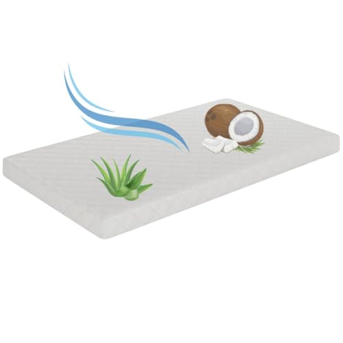 KOBI Kindermatratze Kokos-Schaum Aloe Vera | 140x70 160x80 180x80 190x90 200x90 | 8 cm - 10 cm | Matratze fürs Schlafzimmer (140x70)