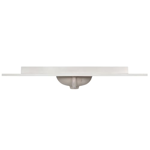 Image of Design House Cultured Marble Vanity Top, 61 in W x 22 in D, Integrated 4 in Centerset Oval Sink & Backsplash, Ivory Swirl, 597419