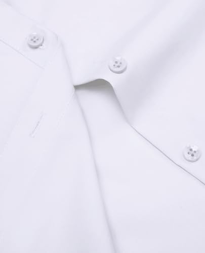 siliteelon Short Sleeve Button Dress Shirts for Women Cotton Button Down Shirts for Women Slim Fit Blouse Top 3/4 Sleeve3