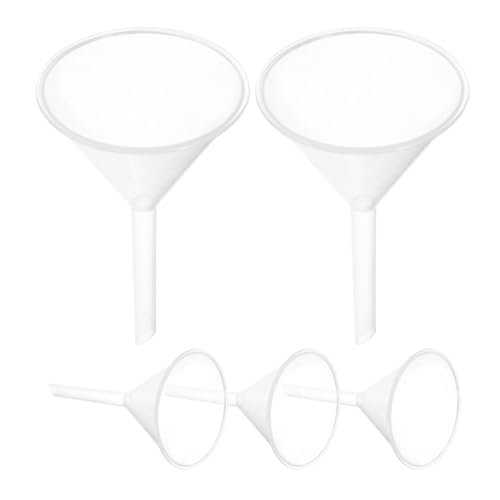 VINTORKY 5Pcs 60mm Plastic Funnels with Long Spout Multi-Purpose Separating Liquid Funnel for Science Lab Bottle Filling Liquid,Water Bottle,Easy and Smooth Transfer