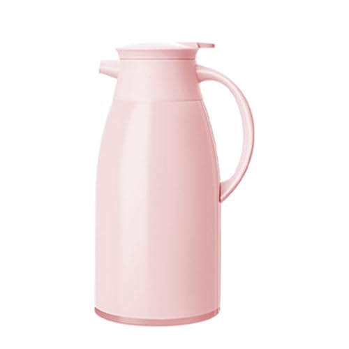 KhUkhu 1 L/1,6 L/1,9 L Großer Wärmeisolierter Wasserkocher, Teekanne, Tragbarer Wärmetee-Thermoskanne Mit Glaseinsatz, Wärmeisolierter Wasserkocher Für Kinder,Rosa,1L