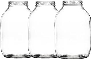 Set of 6x Traditional Large Half Gallon Pickle Jar | 2372ml Pickle Jars | Including Gold Twist Off Caps | Glass Jars | Preserve & Chutney Jars | J&B