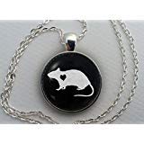 xianglianCustom Rat Necklace, Glass Dome Pendant, Cute Pet Lover Gift, Round Art Cabochon Charm Jewelry, Pet Memorial, Mouse Jewellery