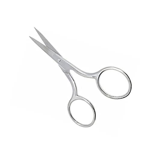 Miramar Fashion Manicure Scissors Stainless Steel Curved Eyebrow Trimmer Scissor Grooming Scissors Small Curved & Rounded Tip (Combo) (Pack Of 2) 4