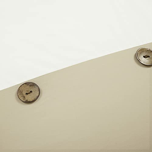 Lush Decor Linen Button Cotton Blend Farmhouse 5 Piece Comforter Set, Full/Queen, Linen #TOP4