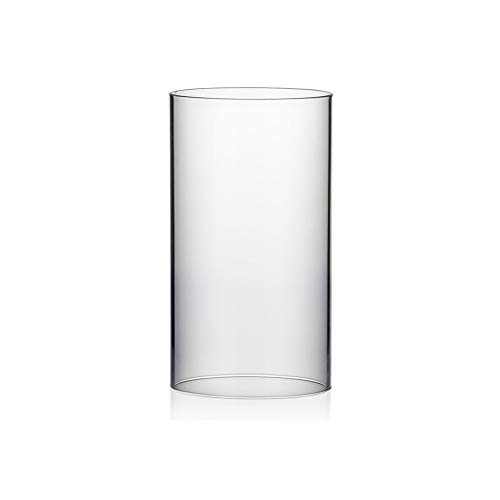 WGVI Hurricane Candle Holder Sleeve, Wide 5.5", Height 10", Clear Glass Cylinder Candleholder, Chimney Tube, Open Ended Candle Shade, 1 Piece