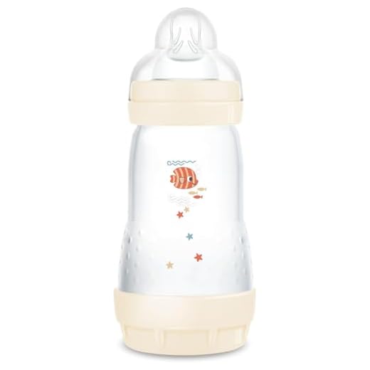 MAM Biberon Easy Start Anticolica, con Tettarella in Silicone SkinSoftTM, 2+ Mesi, 260 ml, Neutro