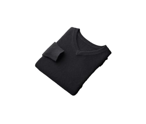 Men's V-Neck Sweater Cashmere Knitwear Long Sleeve Pullover Casual Soft Thickened Sweater