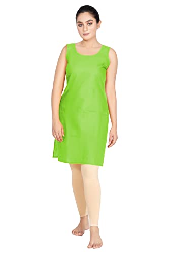 Image of Women's Cotton Long Camisole for Kurti /Suit Slip /Long Inner /Samij for Women Sameej /Knee Length Inner Wear /Sameez /Kurti Slip /Round Neck /Invisible
