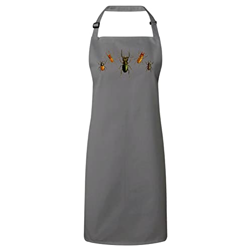 Tablier gris scarabées cadeau original pour amateurs de cuisine et d'art ancien