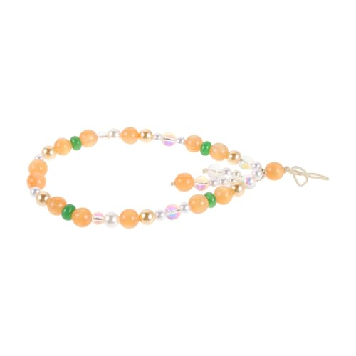 Pulsera para mujer de cuentas de cristal naranja brillante ideal para paseos urbanos