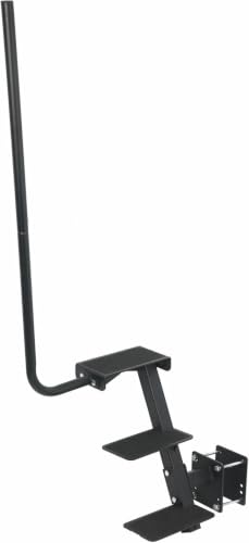 Image of Boat Trailer Step, 3 Steps Ladder for Trailer Tongue with Handrail | Heavy Duty Steel, Widended Steps, Anti-Slip, Triangle Supports, Left or Right Adjustable Handrail, 450lbs Capacity