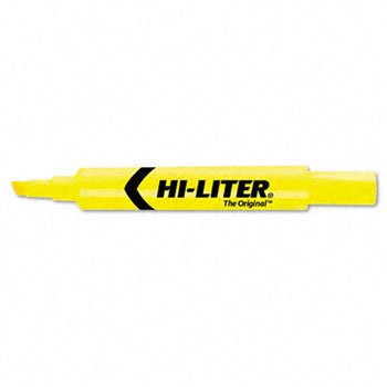 HI-LITER Desk Style Highlighters HILIGHTER,DSK-STLYE,YEL (Pack of 15)