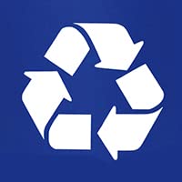 Image of YOUR CHAIR COVERS - 32 Gallon Spandex Trash Can /Waste Container Cover Royal Blue with Recycling Logo - Royal Blue (Cover ONLY, Trash CAN NOT Included)