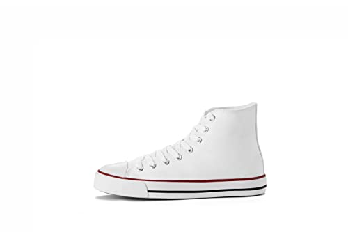 Procity Essential High Top Sneakers Altas Zapatillas de Deporte Superiores Unisex Mujeres Hombres Sneaker Blanco 40