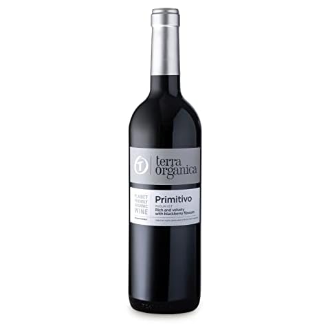 Terra Organica Primitivo Red Wine 75cl | Italian 14.5% ABV | Rich and Velvety Planet Friendly Organic Wine | Vegan Friendly from Family Run Winery Cover