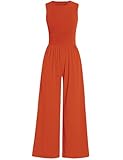 Mlvekrt Jumpsuits For Women Wide Leg Jumpers Casual Summer Overalls Loose Fit Rompers Dressy One Piece Orange 2XL
