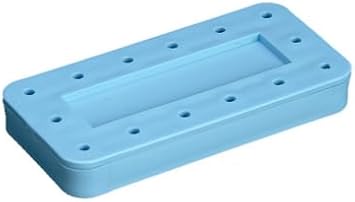 Dental Bur Block Holder Autoclavable Magnetic 14/Pcs Burs Capacity for Dental Burs Organizer Case Blue
