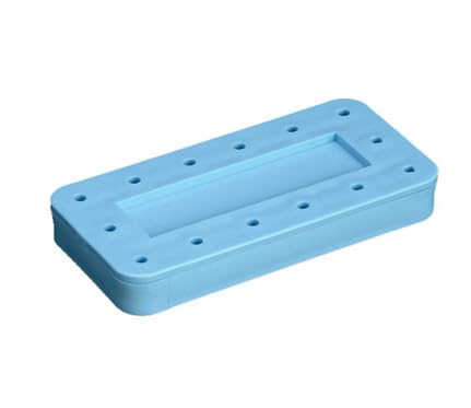 AmeriCan Goods Dental Bur Block Holder Autoclavable Magnetic 14/Pcs Burs Capacity for Dental Burs Organizer Case (Blue)