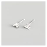 925 Sterling Silber Inline Kristall Geometrische Klee Bolzen Ohrringe Licht Luxus Reife Glamour Frauen Schmuck Zubehör