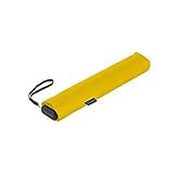 doppler Taschenschirm Zero Flat - Wiegt nur 99 g - Stabil und kompakt - Windproof - 21 cm - Für besten Schutz - Shiny Yellow