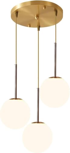 Image of Wall Lamp Chandelier Pendant Light, Home Decor for Bedroom, Living Room, Hallway, Cafe, Hotel, Restaurant (Milky Ball Hanging LAMP Set with LED Bulb Pack of 1)