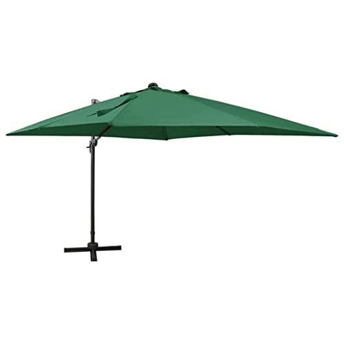 Walnut Patio Hanging Umbrella Cantilever Patio Umbrella Square Umbrella 360°Rotation Tilting System With Led #TOP11
