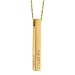 Theo Grace Personalized Totem 3D Bar Necklace with Diamond & Birthstone Option - Dainty Gift for Christmas, Birthday - Custom Jewelry for Her, Women, Mom, Grandma (Without Gemstone, Gold)