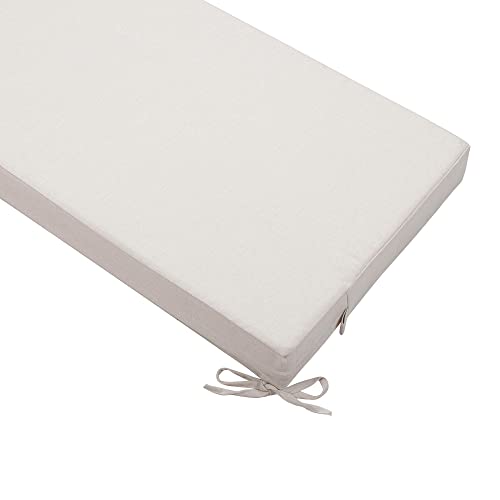 Magpie Fabrics Patio Bench Loveseat Cushion Covers (Replacement Cover Only, No Insert!), Waterproof Fade Resistant Swing Cushion Slipcover With Ties(45X18X3 Inch, Cream Beige) #TOP4