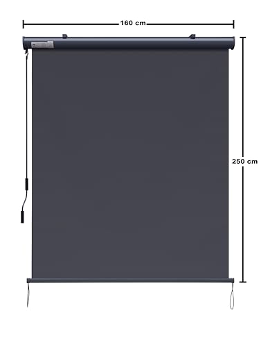 Store vertical rétractable extérieur 2,5x1,6m gris pour occultation balcon - 3
