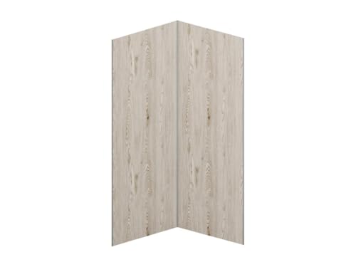 Vente-unique - 2er Set Duschpaneele in Heller Holzoptik aus Aluminium mit Profilen - 2 x L90 x H210 cm - ENEKO