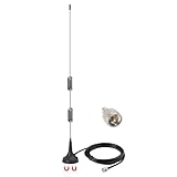 SignalPlus Police Scanner Antenna for Home, 25-1300MHz VHF UHF GMRS FM, 2m 70cm Mobile Ham Radio Antennas with Magnetic Base/BNC Male/UHF Male, for Police Scanner/Amateur Mobile Ham Two Way Radio