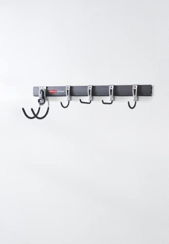 Rubbermaid Fasttrack Garage Storage Utility Hooks, All In One Rail Hook Kit And Tool Organizer, 6 Piece, Heavy Duty For Wall/Shed/Garden #TOP3