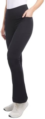 Jockey Women's High-Waisted Yoga Pants, Boot Cut Flare Leg, Studio Flare (US, Alpha, Large, Regular, Regular, Black)