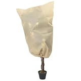 Geecher Coperture con Coulisse per Piante, Protezione Invernale Antigelo 0,8 x 0,8 m Tessuto Non Tessuto in Polipropilene 70 g/m² for Alberelli, Ortaggi, Fiori e Piccoli Arbusti