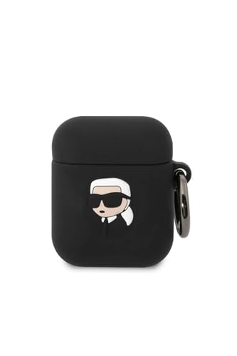 Karl Lagerfeld Silicone NFT Karl Head 3D hülle AirPods 1/2 gen, schwarz