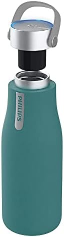 Philips Water GoZero UV Self-Cleaning Smart Water Bottle Vacuum Stainless Steel Insulated Water Bottle with Handle Double-wall, Auto Cleaning, Keep Drink Hot or Cold, BPA Free, Green, 20 oz
