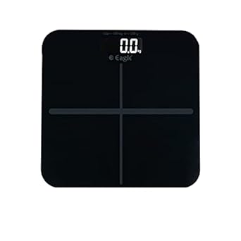 Eagle Digital Weight Machine for Body Weight with 180 kg Capacity, 100 gm Accuracy, Electronic Weight Machine with Thick Tempered Glass, LCD Display - Weighing Scale for Health, Diet, Fitness - Grey