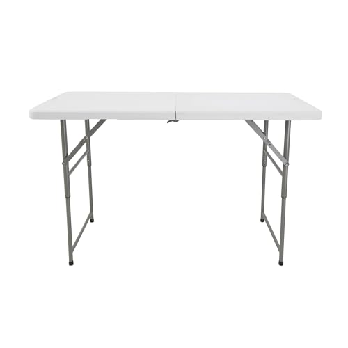 Table pliante de hauteur réglable 122 cm avec plateau robuste pliable blanc - 4