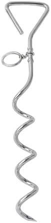 WePet Dog Tie-Out Stake, Durable Silver Spiral Anchorstake, Secur...