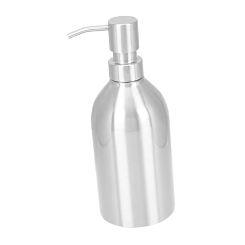 KONTONTY dispensador de jabón de Acero Inoxidable automático Fregadero Lavadora de Pelo Drenaje Aerosol Reutilizable Botella de jabón de Manos rellenable Botella de champú Recargable Silver
