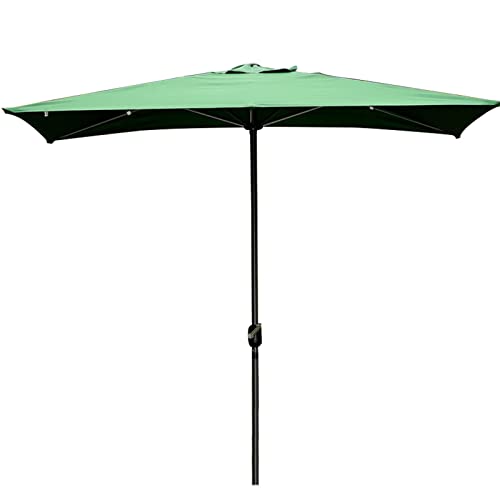 Sombrilla de Patio Media Luna con Manivela y Tela Impermeable para Jardín