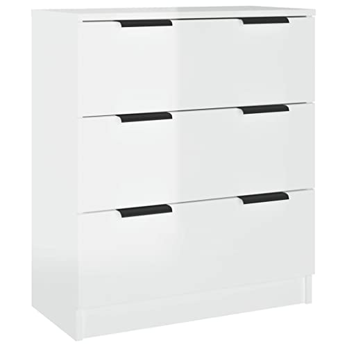 Loibinfen 3 Drawer Dresser, Chest Of Drawers With 3-Layer Modern Floor Storage Cabinet, Nightstand For Bedroom, Living Room, High Gloss White 23.6"X11.8"X27.6" (3 Drawer/C) #TOP1
