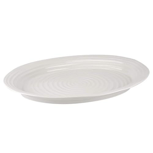 Portmeirion Sophie Conran Large Platter 20 Inch – Fine Porcelain Oval Serving Dish, Durable Dinnerware Plate for Roasts, Vegetables, Sandwiches – Freezer, Oven, Microwave & Dishwasher Safe