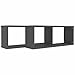 Susany Étagères Cube murales 2 pcs Gris 60x15x23 cm Aggloméré,bibliothèque Salon - Séjour,Contemporaine,séparation-Division,Position,Table Basse,muraux rectangulaires