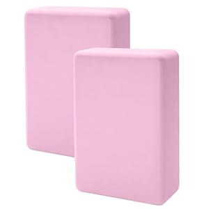 Yoga Blocks 2 Pack, Premuim EVA Foam Block, Durable Exersice Block Yoga Bricks for Yoga, Pilates General Fitness Stretching, Toning Workouts and Meditation, Non-slip & Portable…