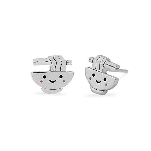 Boma Jewelry Sterling Silver Ramen Noodle Bowl Stud Earrings