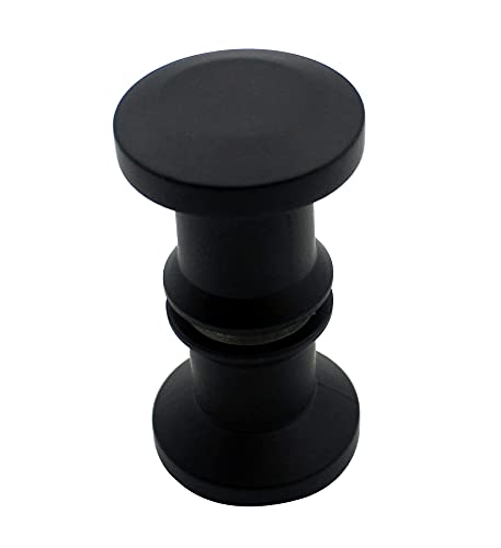 KEABATH 1 x Türgriff für Duschkabinen, rund, Glas, schwarz, Zinklegierung, für Duschkabinen, Duschabtrennungen, Ersatzteile