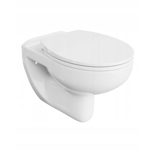 VBChome Hänge-WC Spülrandloses aus Keramik mit Toilettendeckel WC-Sitz Absenkautomatik Rimless SoftClose-Funktion...